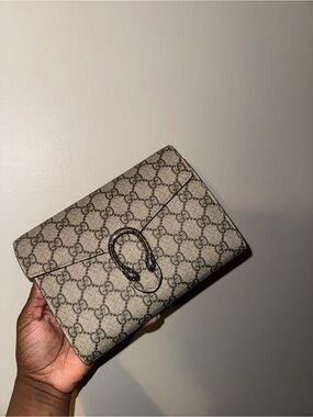 Gucci Beige GG Supreme Dionysus Chain Wallet